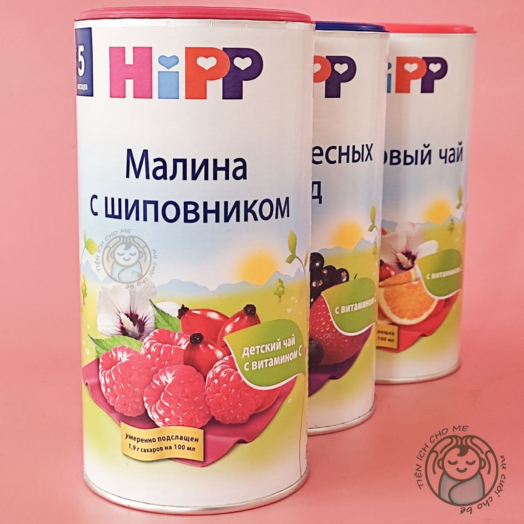 Trà hoa quả HIPP cho bé từ 5 tháng hộp 200g bổ sung vitamin C đề kháng, trà hoa quả trẻ em giải khát