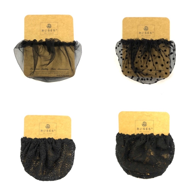 1 Lưới búi tóc màu đen ROSES