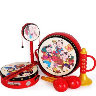 FREESHIP ĐƠN 50K_Set trống dân gian đỏ cho bé