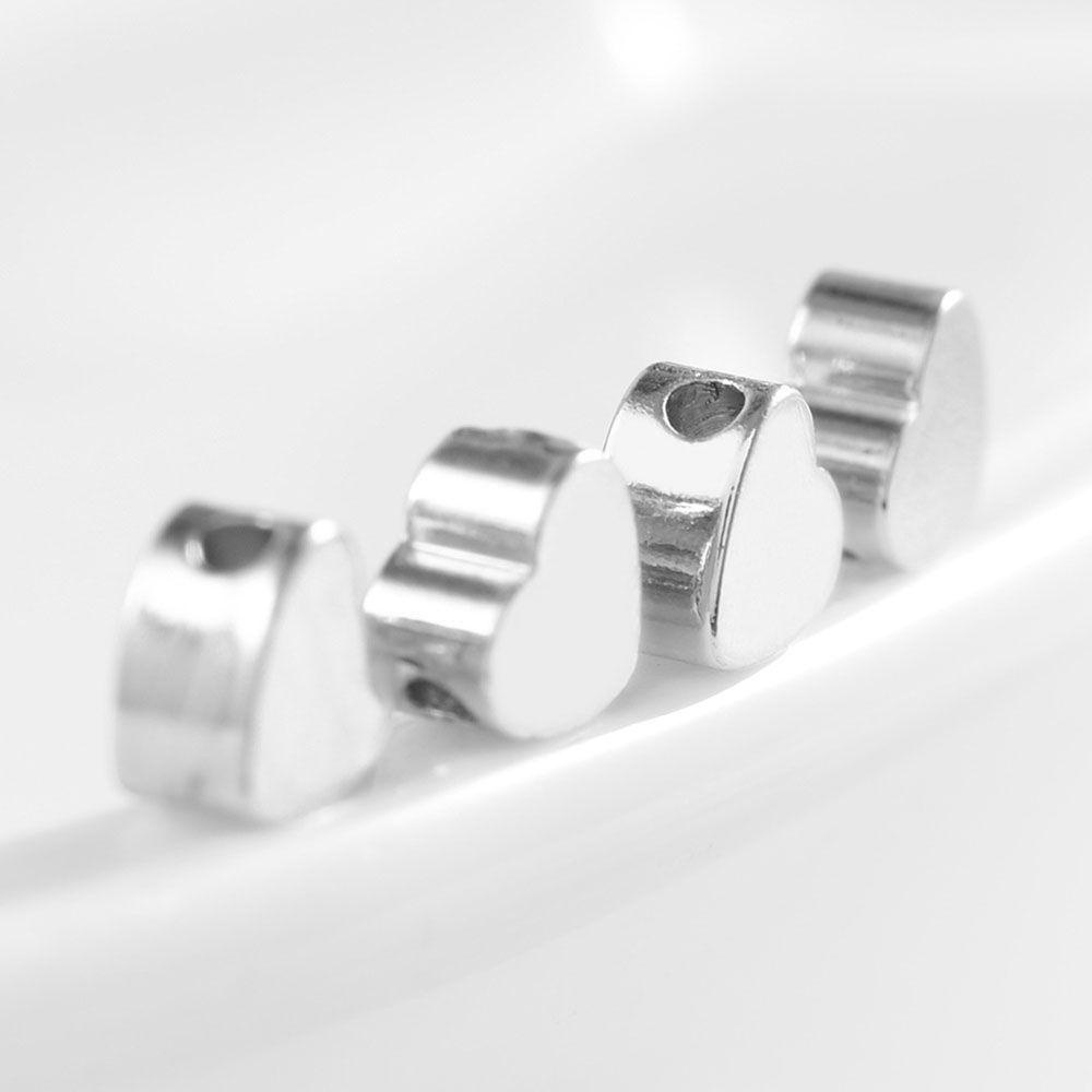 QQMALL Charms Set 20 Hạt Xâu Chuỗi Hình Trái Tim Nhiều Màu Sắc