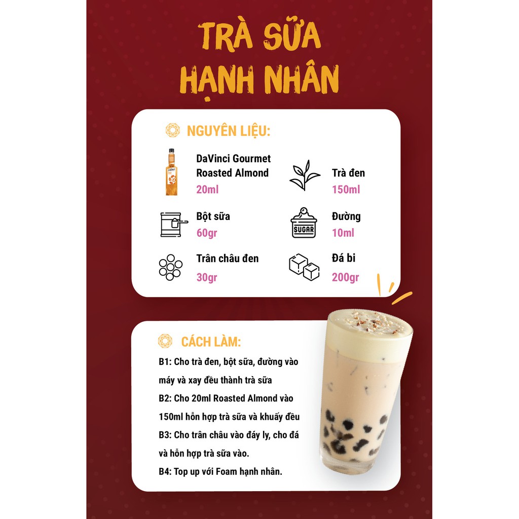 Siro hạnh nhân rang / Roasted Almond Syrup - DaVinci Gourmet