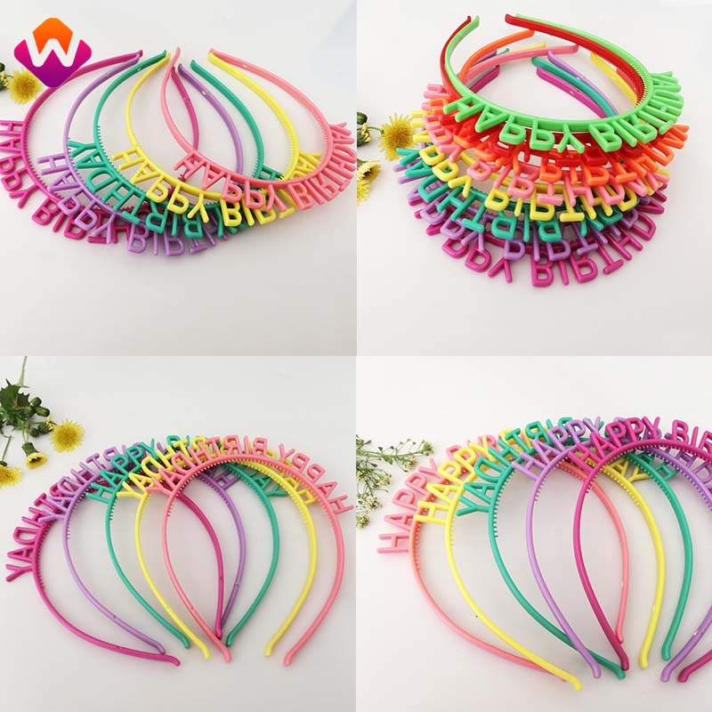 Kẹp Tóc Nhựa Họa Tiết Chữ Happy Birthday Màu Sắc Ngọt Ngào Dành Cho Nữ