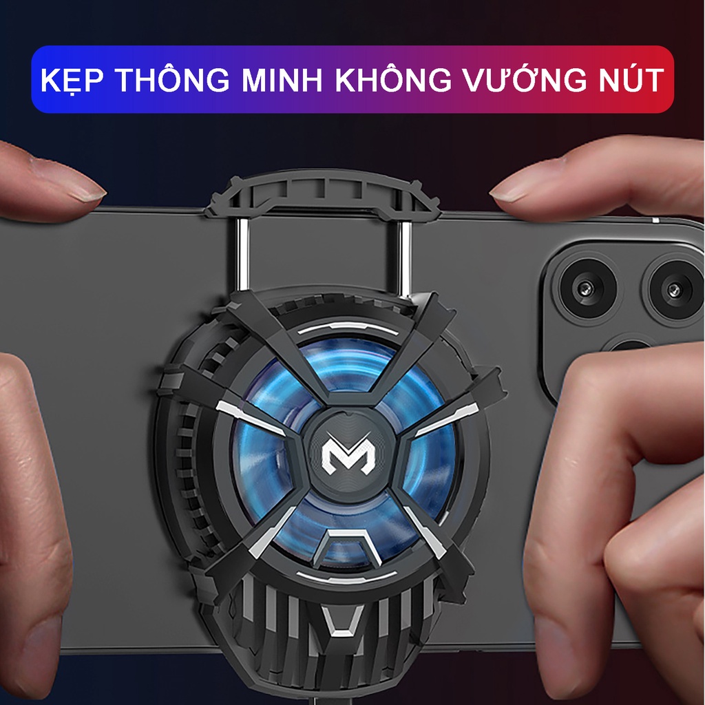 Quạt tản nhiệt điên thoại MEMO DL07 Sò lạnh led rgb đổi màu gaming quạt chống ồn chơi game pubg ff liên quân mobile