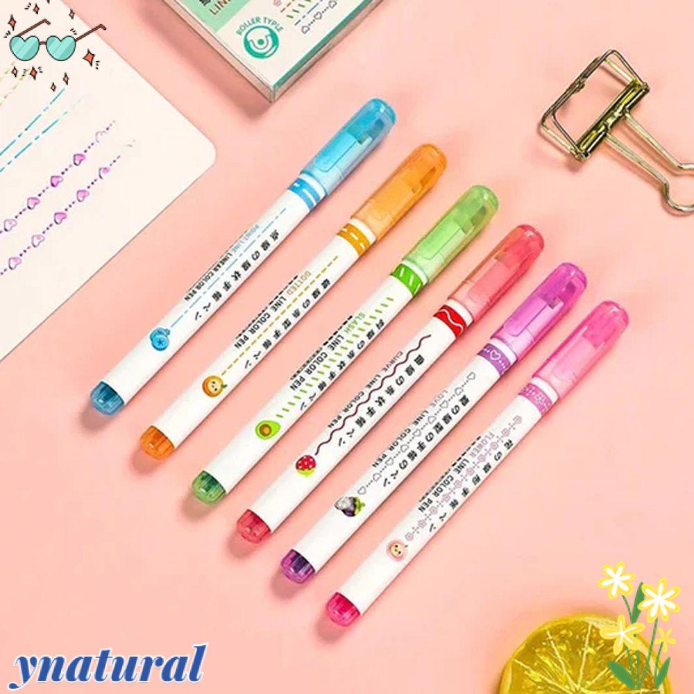 Ynatural Bút Bắt Sáng Dạng Cong Vẽ Đường Viền Hoa Graffiti Nghệ Thuật