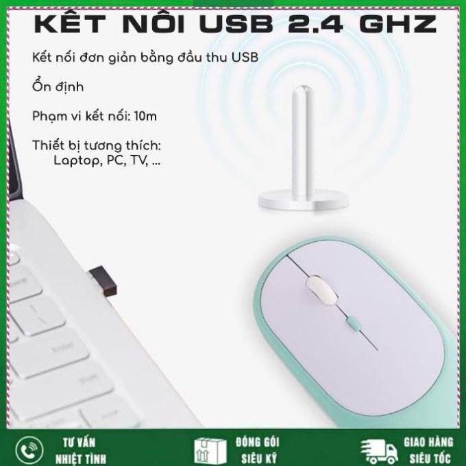 Chuột không dây bluetooth wireless 2.4G NM003 pin sạc chống ồn im lặng laptop pc smartphone