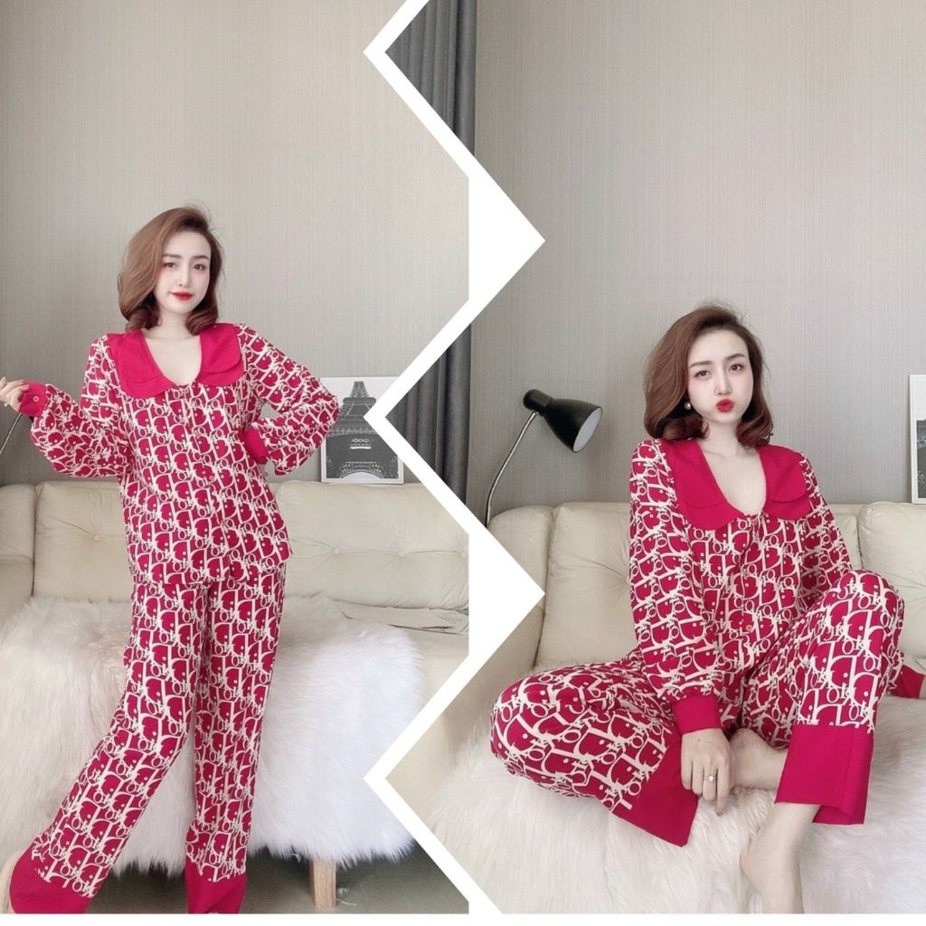Đồ Ngủ Nữ Lụa, Bộ Ngủ Mặc Nhà Pijama Dễ Thương Vải Lụa Mango Cao Cấp