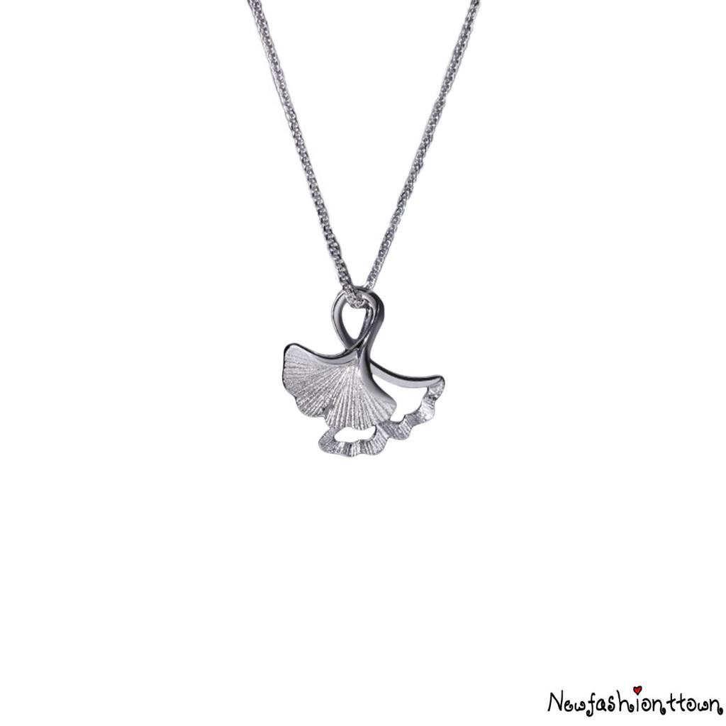 ღtwღWomen Decorative Jewelry, Alloy Ginkgo Leaf Charm Pendant Necklace for Ladies, Gift for Girlfriend and Mother,
