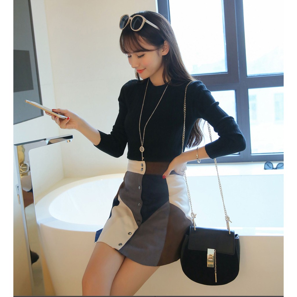 Áo len nữ gân cổ tròn tay dài kiểu ôm chất đẹp phong cách Hàn quốc AL08 | BigBuy360 - bigbuy360.vn