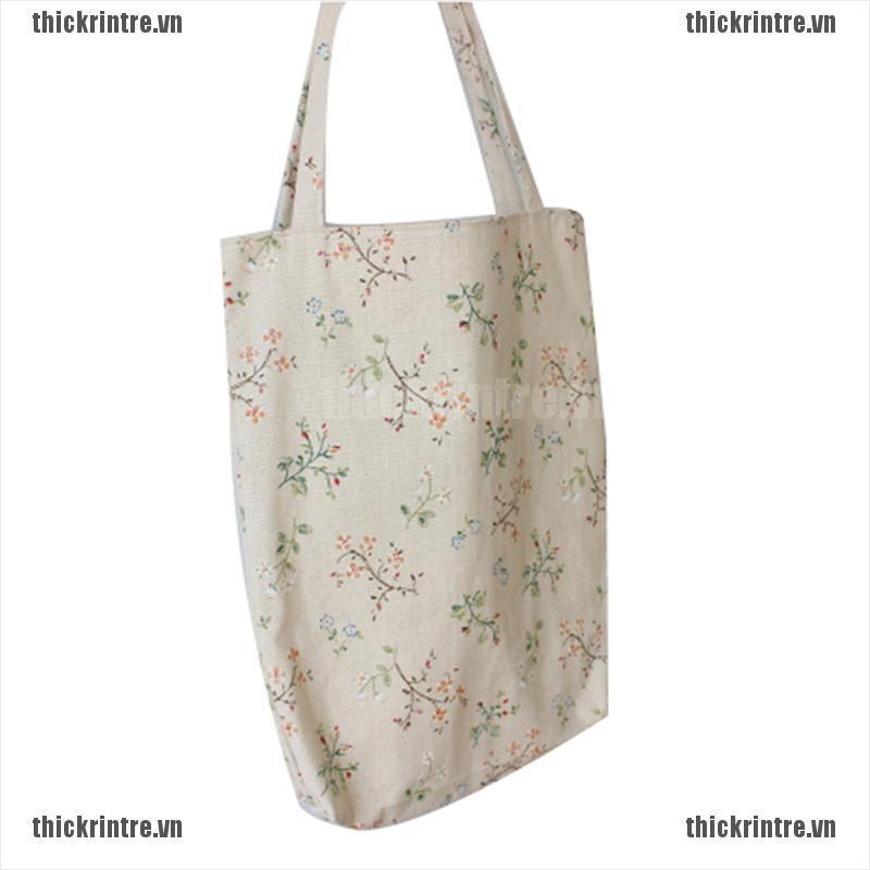 Túi Tote Đeo Vai Bằng Vải Lanh Cotton Cổ Điển Đi Biển Du Lịch Mua Sắm