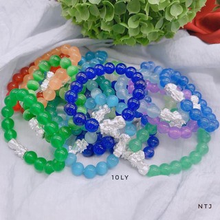 Vòng đá phong thủy mix tỳ hưu bạc ta.nam , nữ
