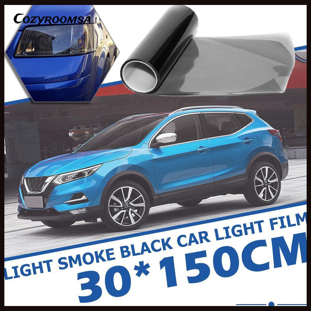 Lớp màng dán trang trí đèn xe hơi màu đen khói bằng vinyl 30x150cm phong cách thời trang