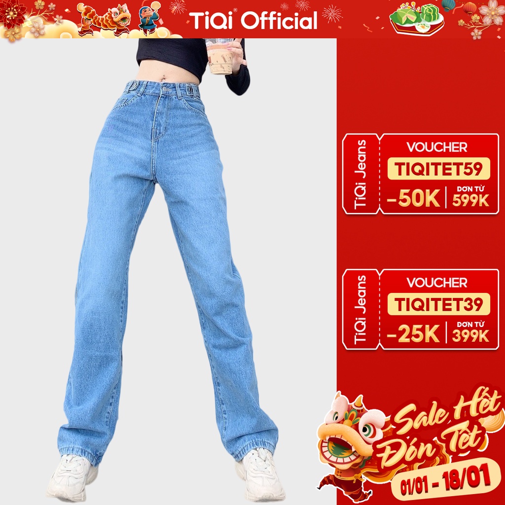 Quần jean ống suông nữ cao cấp TiQi Jeans B2-142