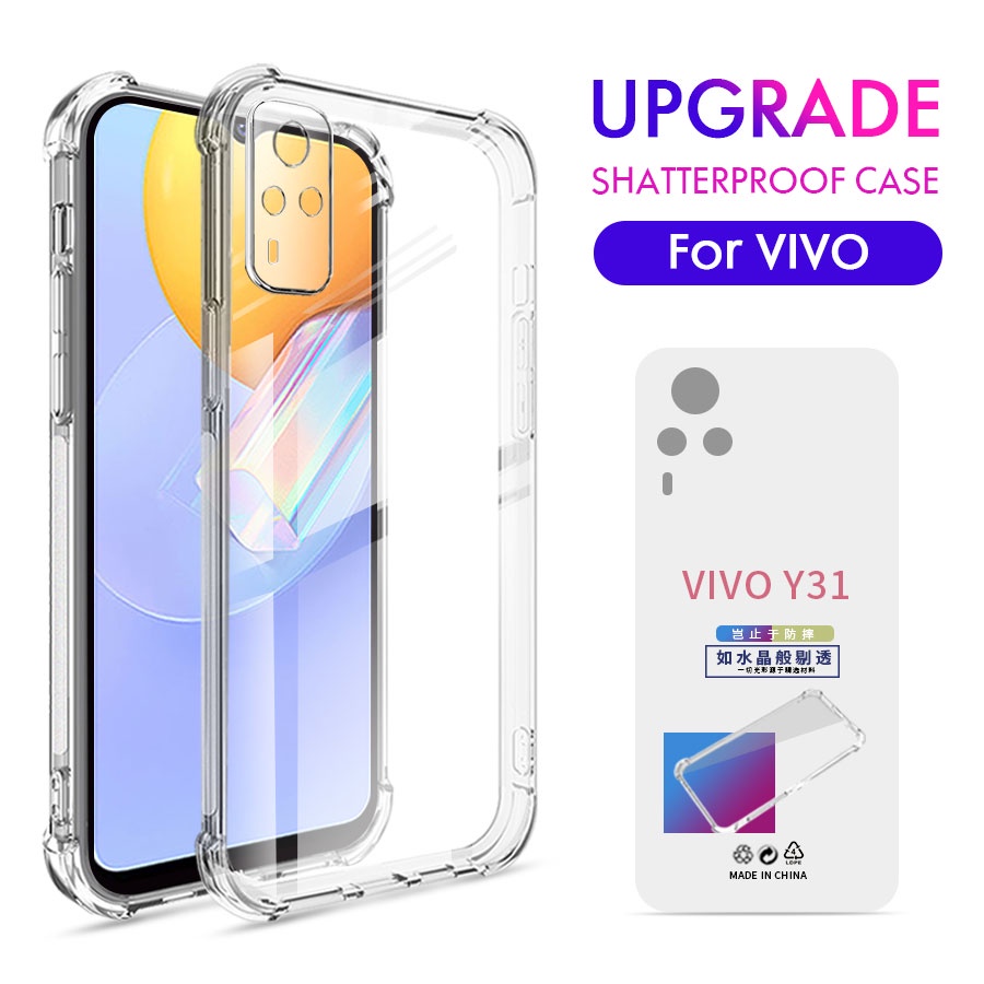 Ốp Điện Thoại Silicon Trong Suốt Có Túi Khí Bảo Vệ Camera Dành Cho VIVO S1 Pro V20 SE V21 V21E V23 V23E Y1S U10 Y73 Y75 Y53S Y52 Y72 Y11 Y12 Y15 Y17 U10 Y3S Y19 Y31 Y51 Y91 Y91i Y93 Y95 Y12S Y12A Y20 Y20i Y20S Y30 Y30i Y50
