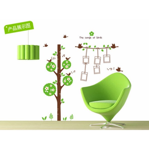 Decal trang trí Cây Vòng tròn khung ảnh