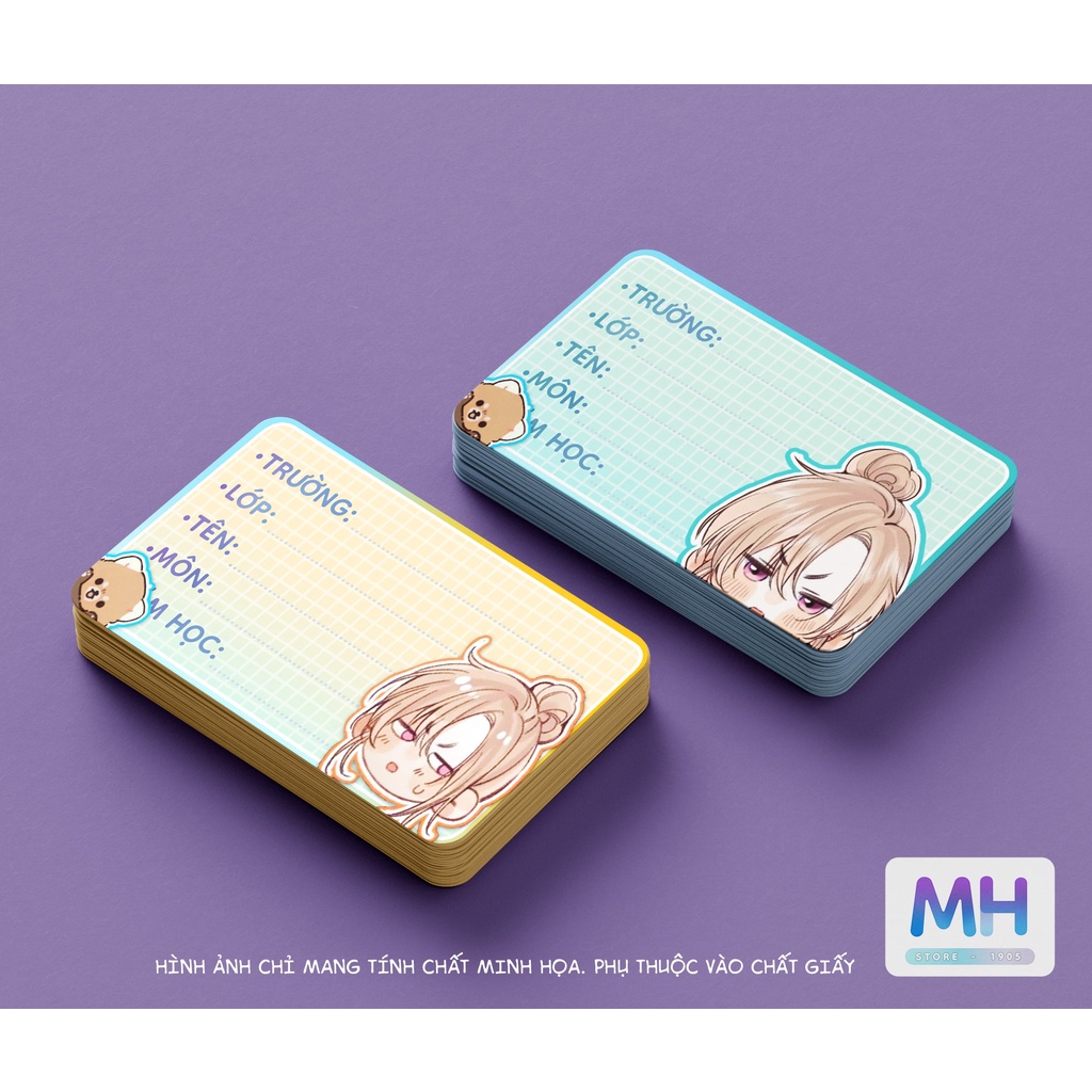 Set 10 cái nhãn sách vở nhân vật truyện tranh mẫu M1/2/3