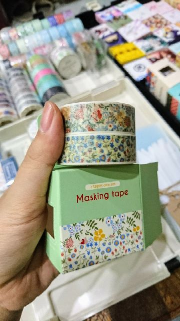 Băng dính trang trí washi tape đồng giá - 1 set gồm 2 cuộn