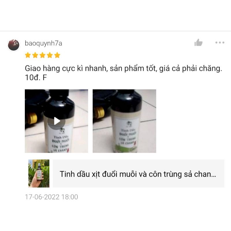 Xịt tinh dầu xua muỗi, khử phòng sả chanh