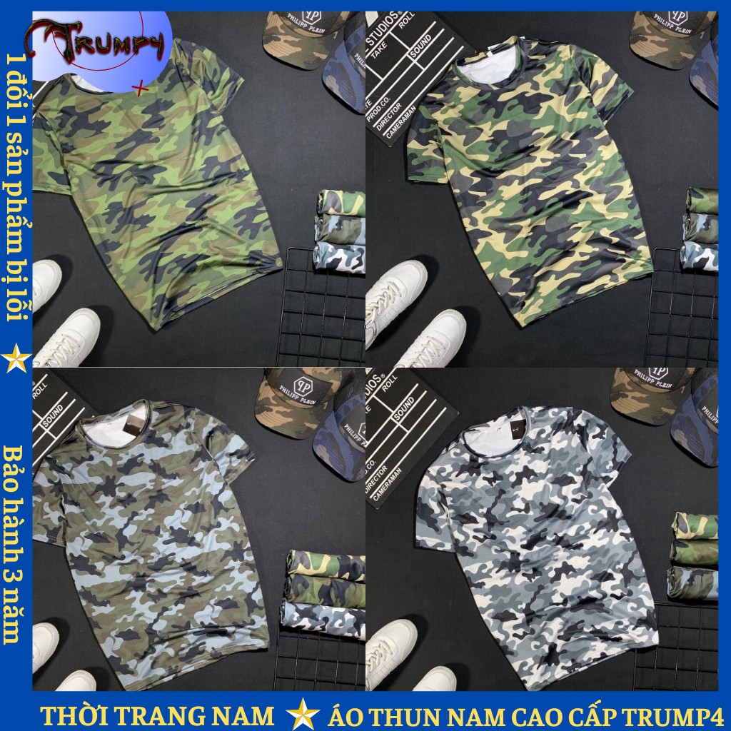 Áo Thun Nam Tay Ngắn 👕DEAL SỐC👕 Áo Thun Lính Chất Vải Thể Thao Cực Mát, Mềm Mịn Chuẩn Xuất Khẩu TRUMP4