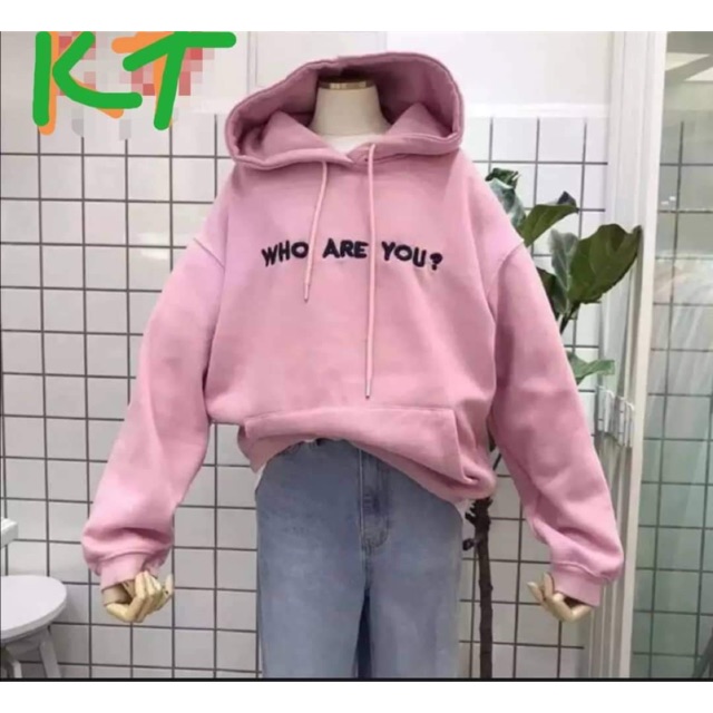 Áo hoodie Who are you chữ ngực KTH0919