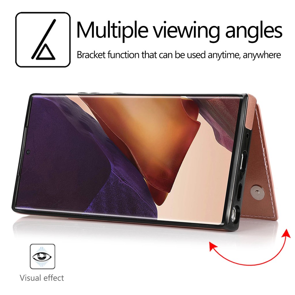 Ốp Điện Thoại Da Kèm Ngăn Đựng Thẻ Hai Lớp Cho Samsung Galaxy Note 20 Ultra Note 10+ 9 8