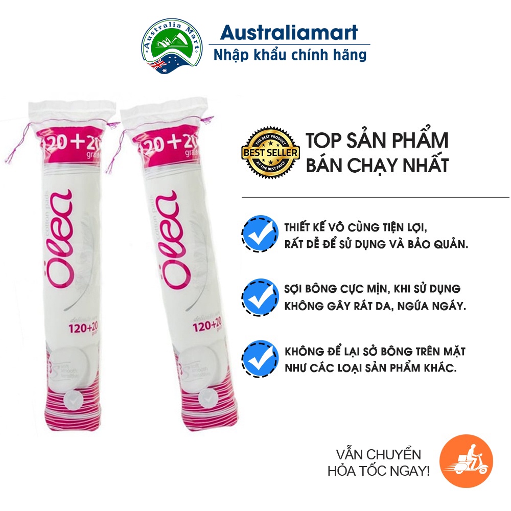 Bông tẩy trang Olea Cotton pads 120 + 20 miếng