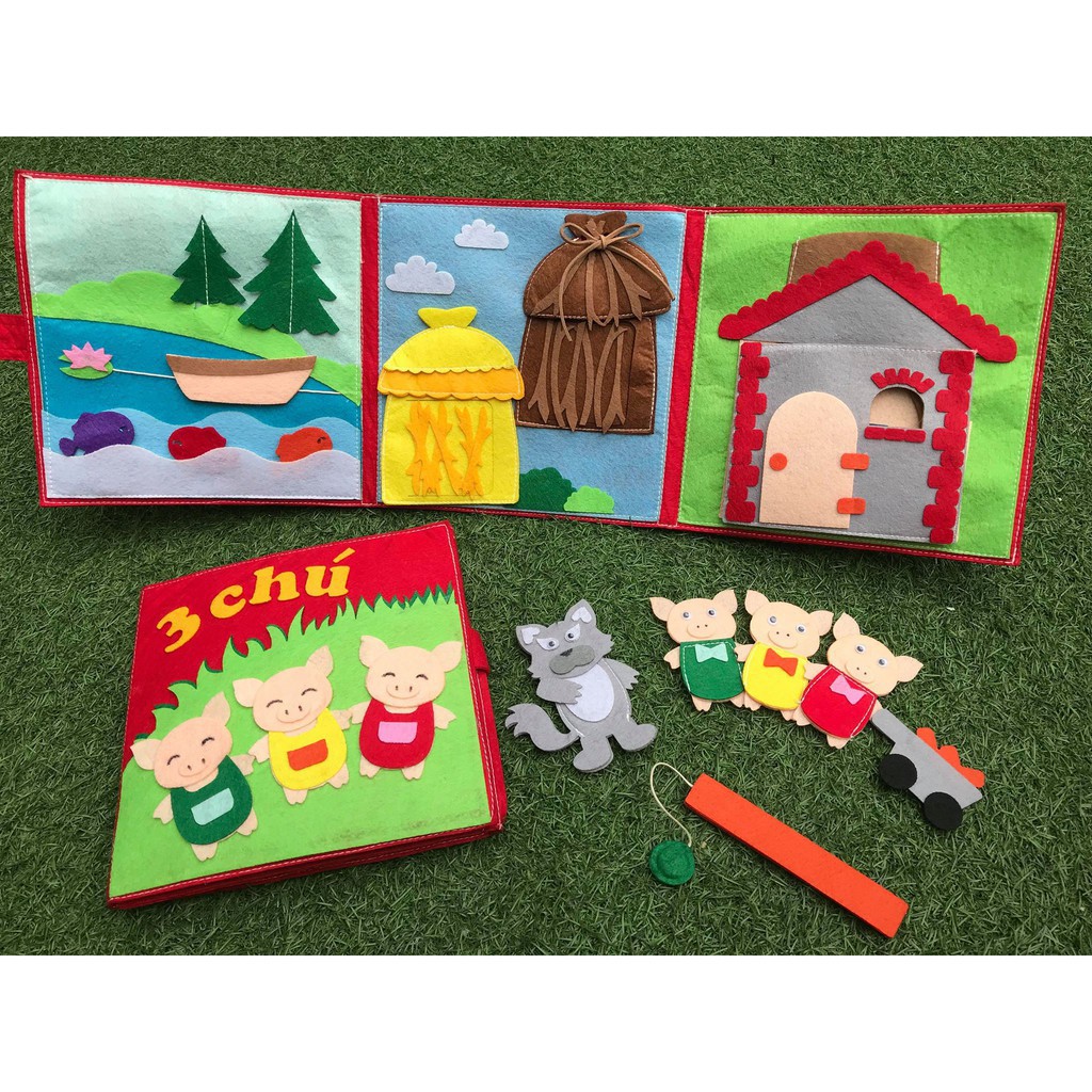 1 cuốn Sách vải kể chuyện Ba chú heo