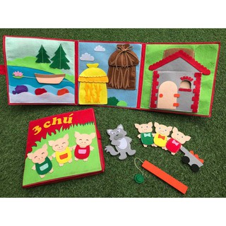 1 cuốn Sách vải kể chuyện Ba chú heo