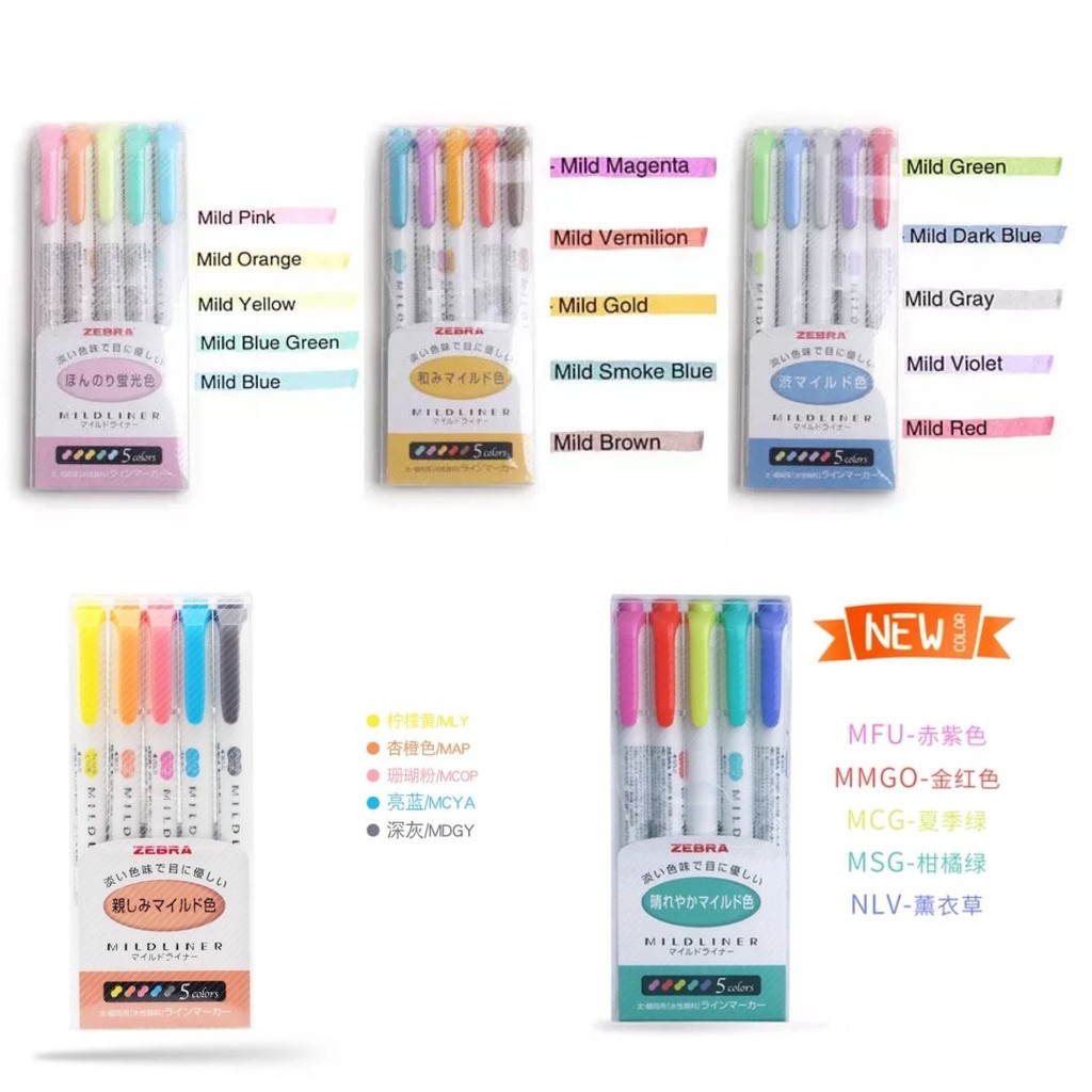 BÚT HIGHLIGHT ZEBRA MILDLINER SET XANH LÁ