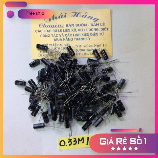 [FreeShip<3] Tụ hoá 0.33/50 v giá bán 100 chiếc [Shop Uy Tín]