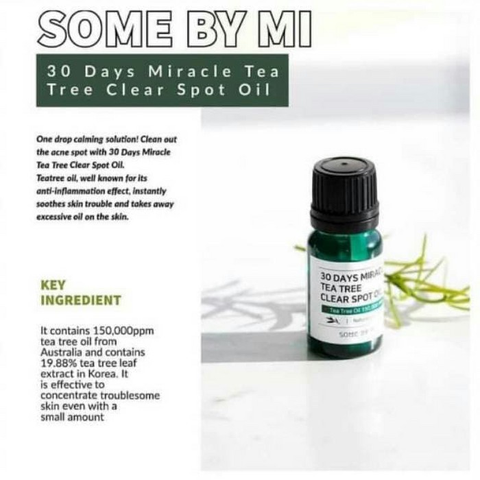 Some By Mi / Tinh Dầu Tràm Trà Some By Mi 30 Days Miracle Tea Tree Clear Spot Oil 10ml [Đại Lý PP Chính Thức]