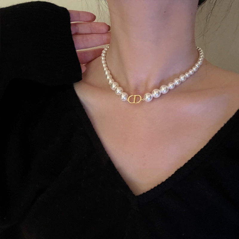 Vòng Cổ Choker Đính Ngọc Trai Thời Trang Cho Nữ