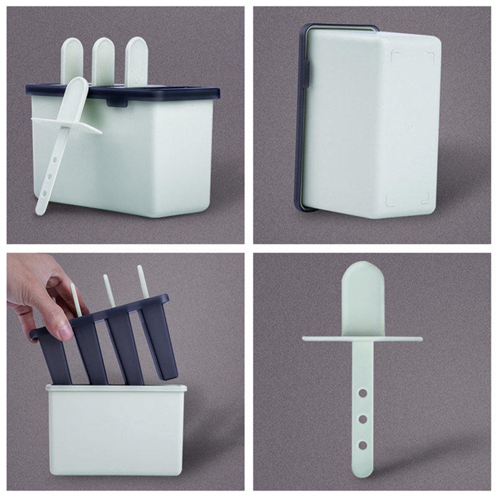 Khuôn làm kem que 4 ngăn chất liệu silicone