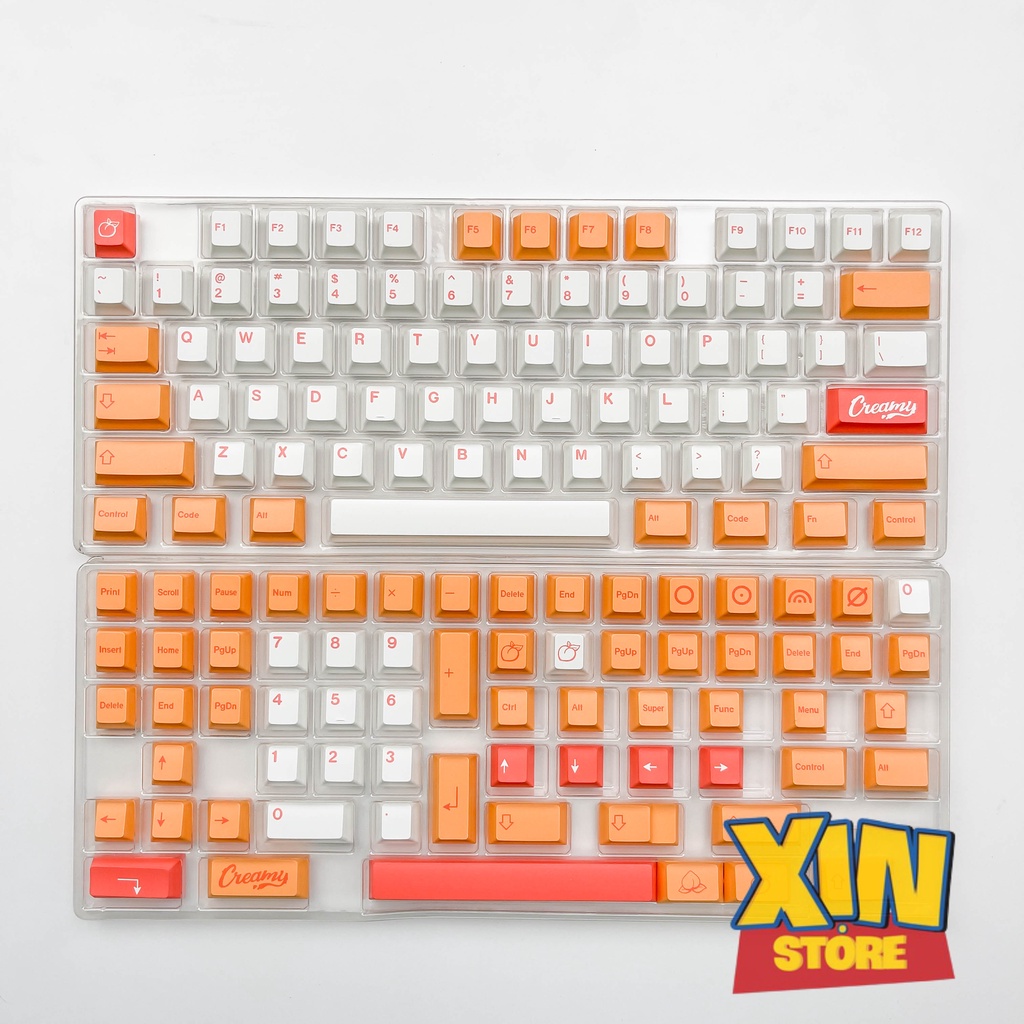 Set keycap 141 phím Peach , Cherry Profile nhựa PBT 61/64/87/100/104 Keys