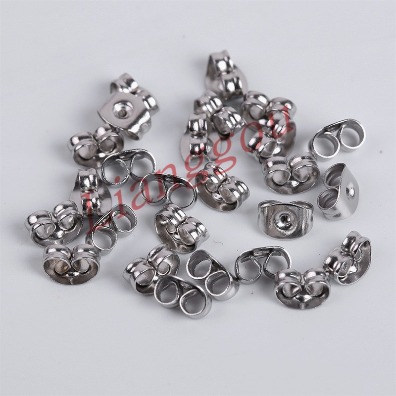 Set 100 Nút Gắn Bông Tai Hình Bướm Bằng Thép Không Gỉ Diy P3S181