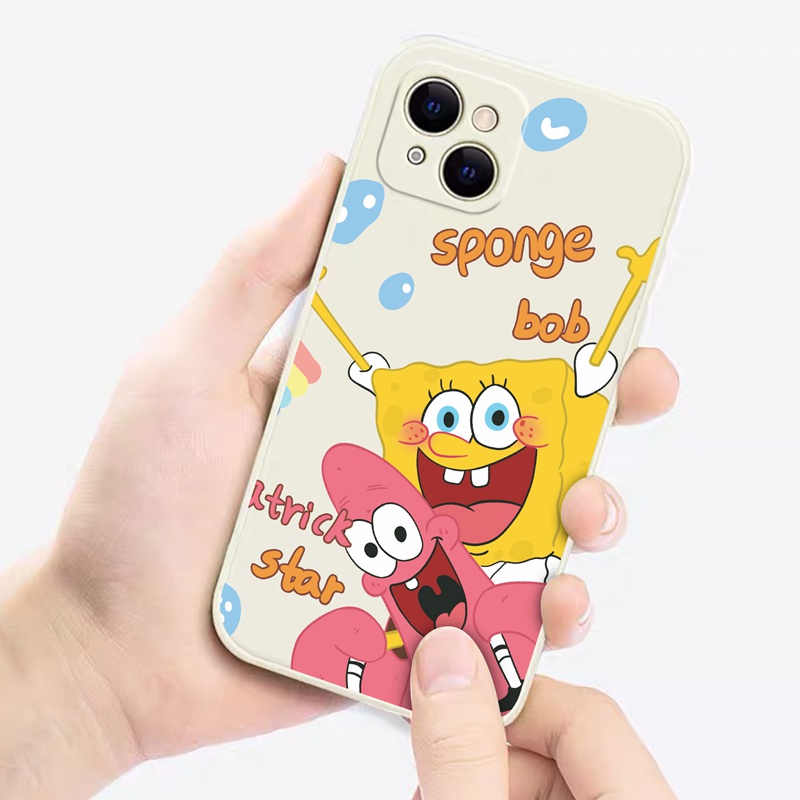 SUNTAIHO Ốp lưng iphone Ốp điện thoại silicon họa tiết hoạt hình Spongebob thích hợp cho iPhone 13 12 11 Mini Pro X XR XS Max 7/8 Plus