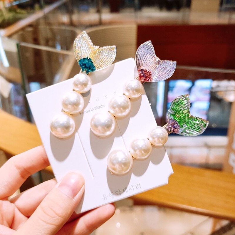 Kẹp Tóc Đính Ngọc Trai Lấp Lánh Phong Cách Hàn Quốc