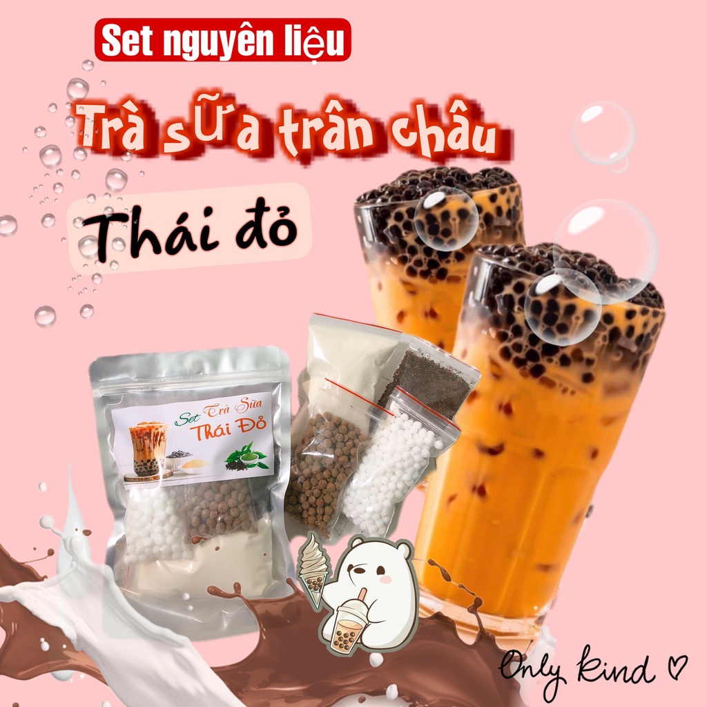 SET NGUYÊN LIỆU PHA TRÀ SỮA PHÚC LONG, THÁI XANH, THÁI ĐỎ 300GR, 500GR (KÈM CÔNG THỨC)- BÁN BUÔN 247