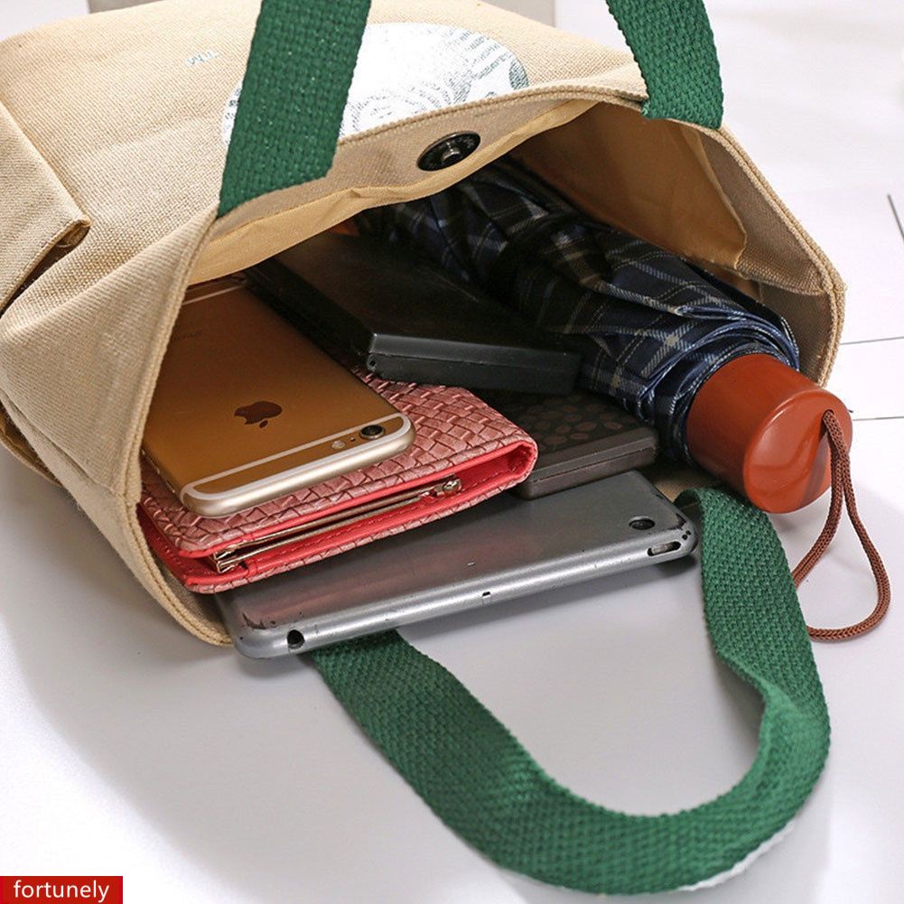 Starbucks model canvas bag Multi-Function handheld Korean style lunch box Bento bag