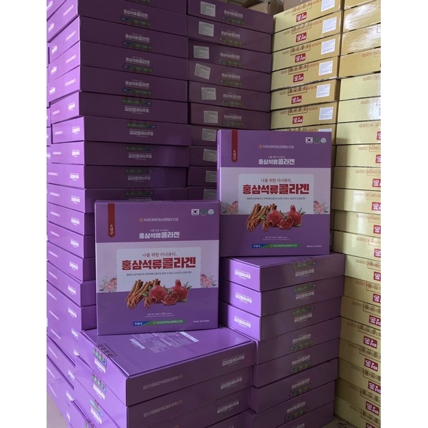 Nước Chiết Xuất Hồng Sâm Collagen Lựu Hansusam Hàn Quốc 50ml X 30 Gói X Hộp