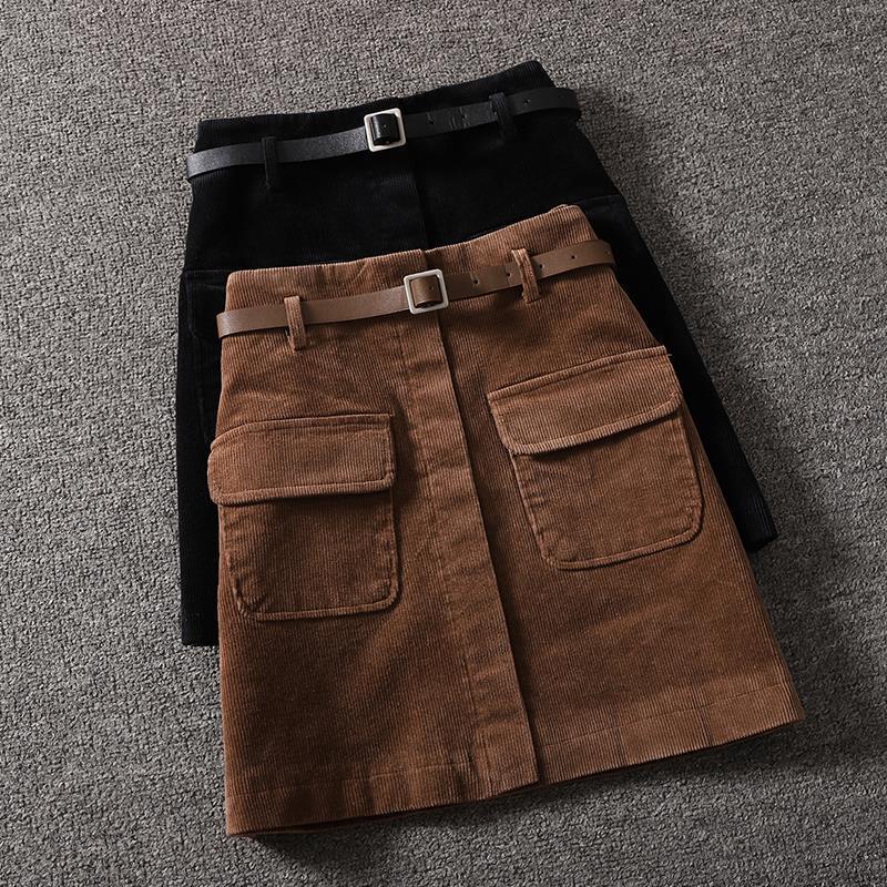 Jiashucheng Chân Váy Nhung Ngắn Lưng Cao Dáng Chữ A Phong Cách Retro Cho Nữ