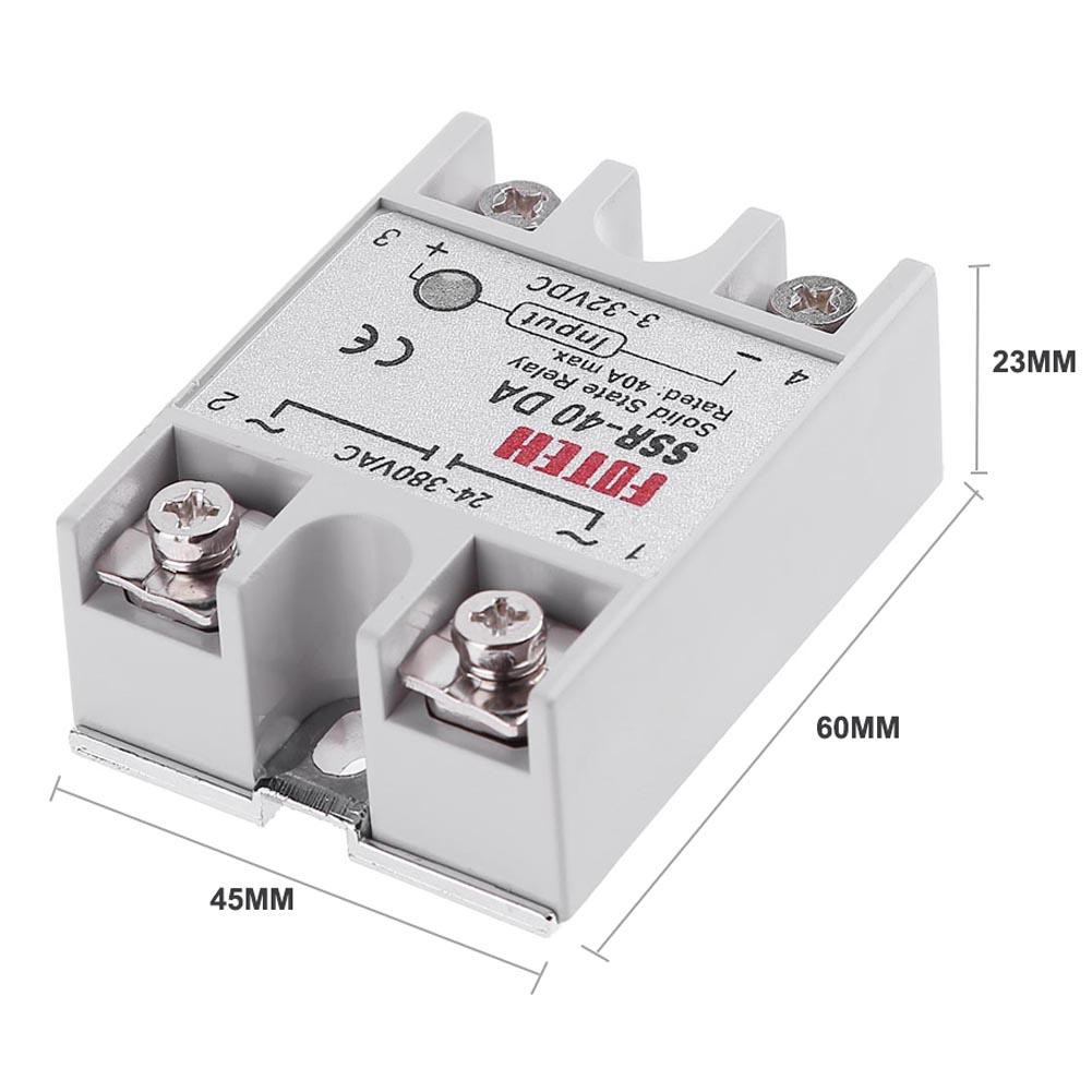 Mô đun rơ le trạng thái rắn DC 3-32V xuống AC 24-380VAC SSR-40DA 40A