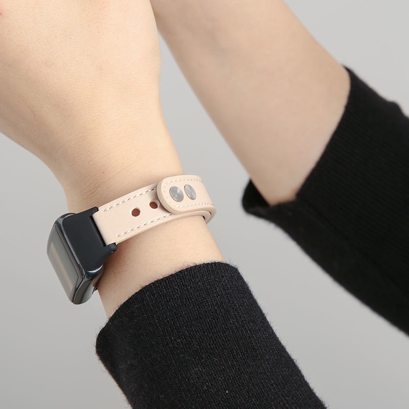 Dây Đeo Thay Thế Chất Liệu Da Bò Phối Kim Loại Cho Huawei Band 7 / 6 Honor Band 6