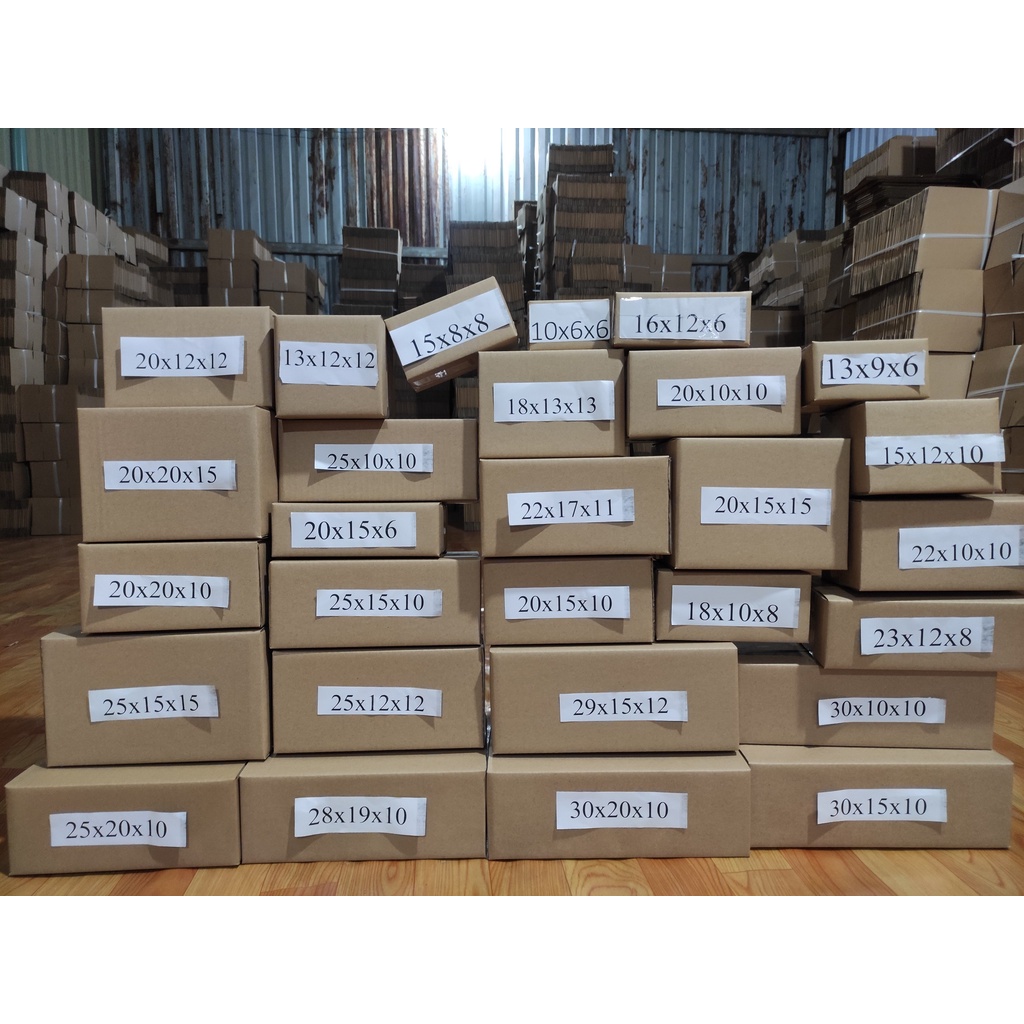 Hộp carton size phổ thông 20x8x8 bộ 100 không in