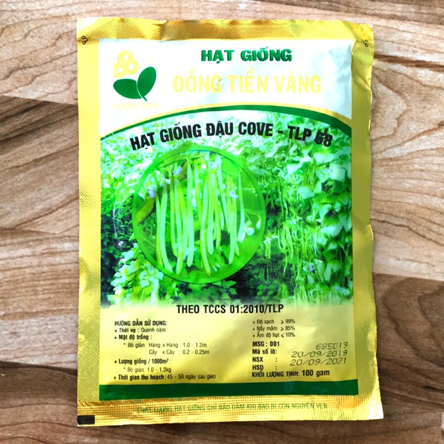 Hạt giống đậu cove Đồng Tiền Vàng TLP68 - Gói 100g