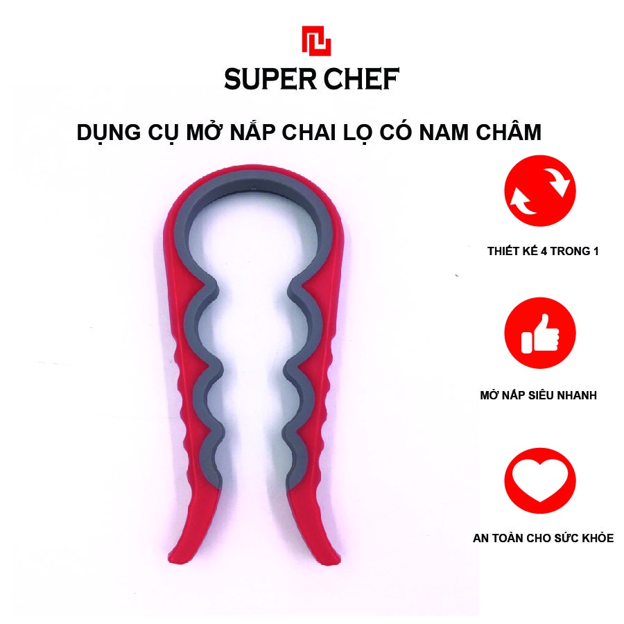 Dụng cụ mở nắp chai lọ Super Chef tiện dụng, dễ dàng sử dụng SC_SH4001