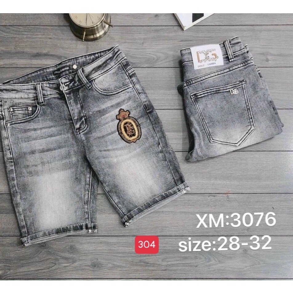 Quần short jean nam logo cao cấp - chất liệu Denim, co dãn tốt - Thời Trang Nam Nữ Gemini KV304