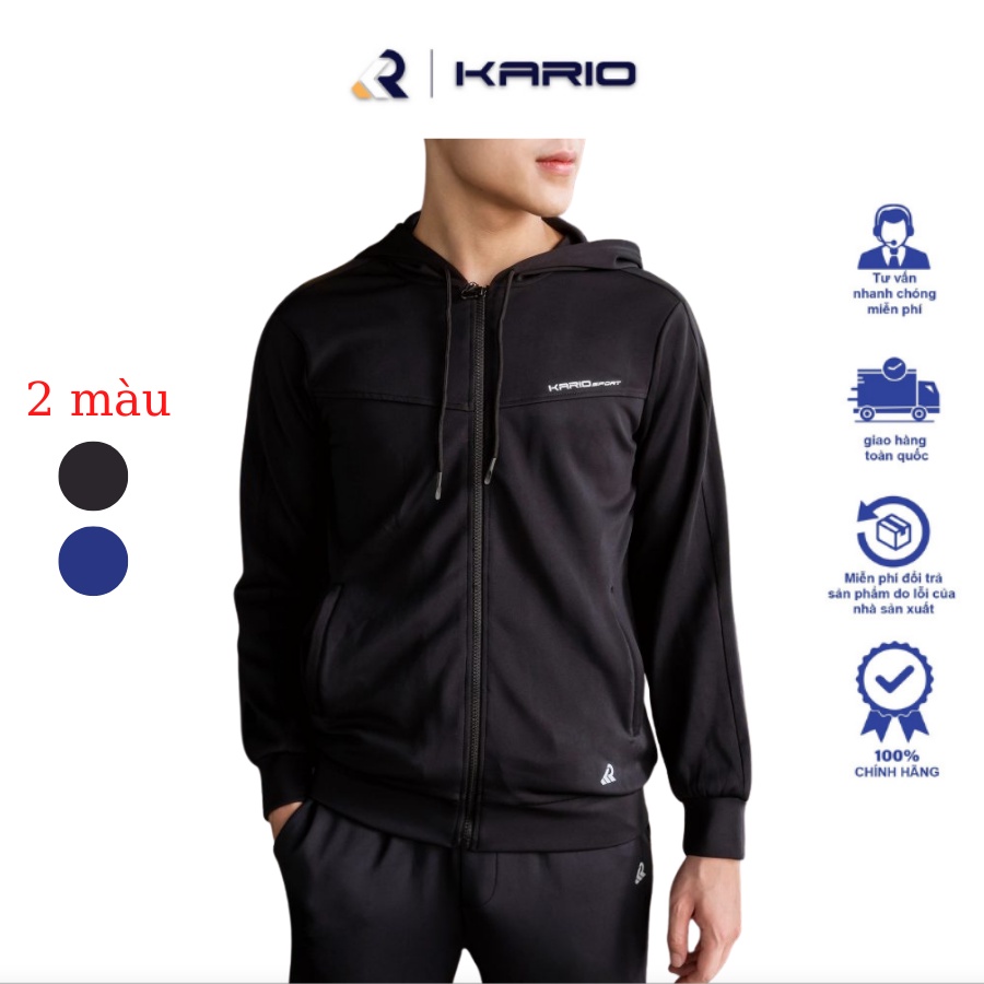 Áo khoác thể thao nam KARIO kéo khóa, chất liệu Poly cao cấp KR20-10