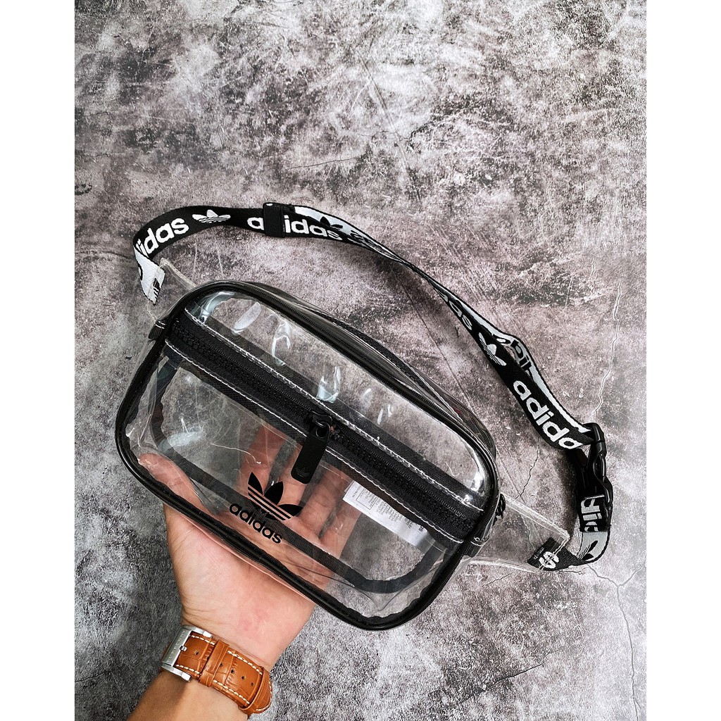 (HÀNG XUẤT XỊN) Túi bao tử das trong suốt B203 ORIGINALS CLEAR WAIST PACK BLACK CL5283 Kích thước: 20 cm x 6.5 cm x 12.5