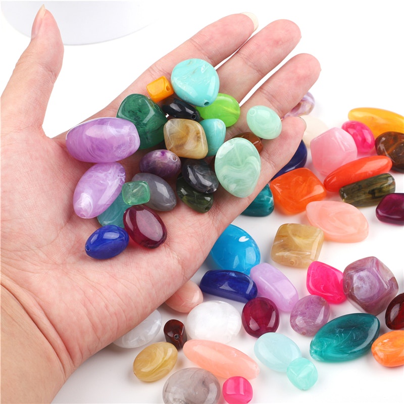 Set 10-50 hạt nhựa nhiều hình dạng dùng làm trang sức thủ công