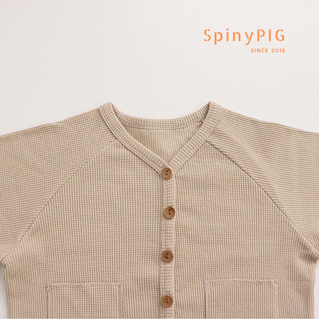 Bộ quần áo cho bé 0-3 tuổi style Hàn Quốc cotton dệt kim sắc trơn cực tây